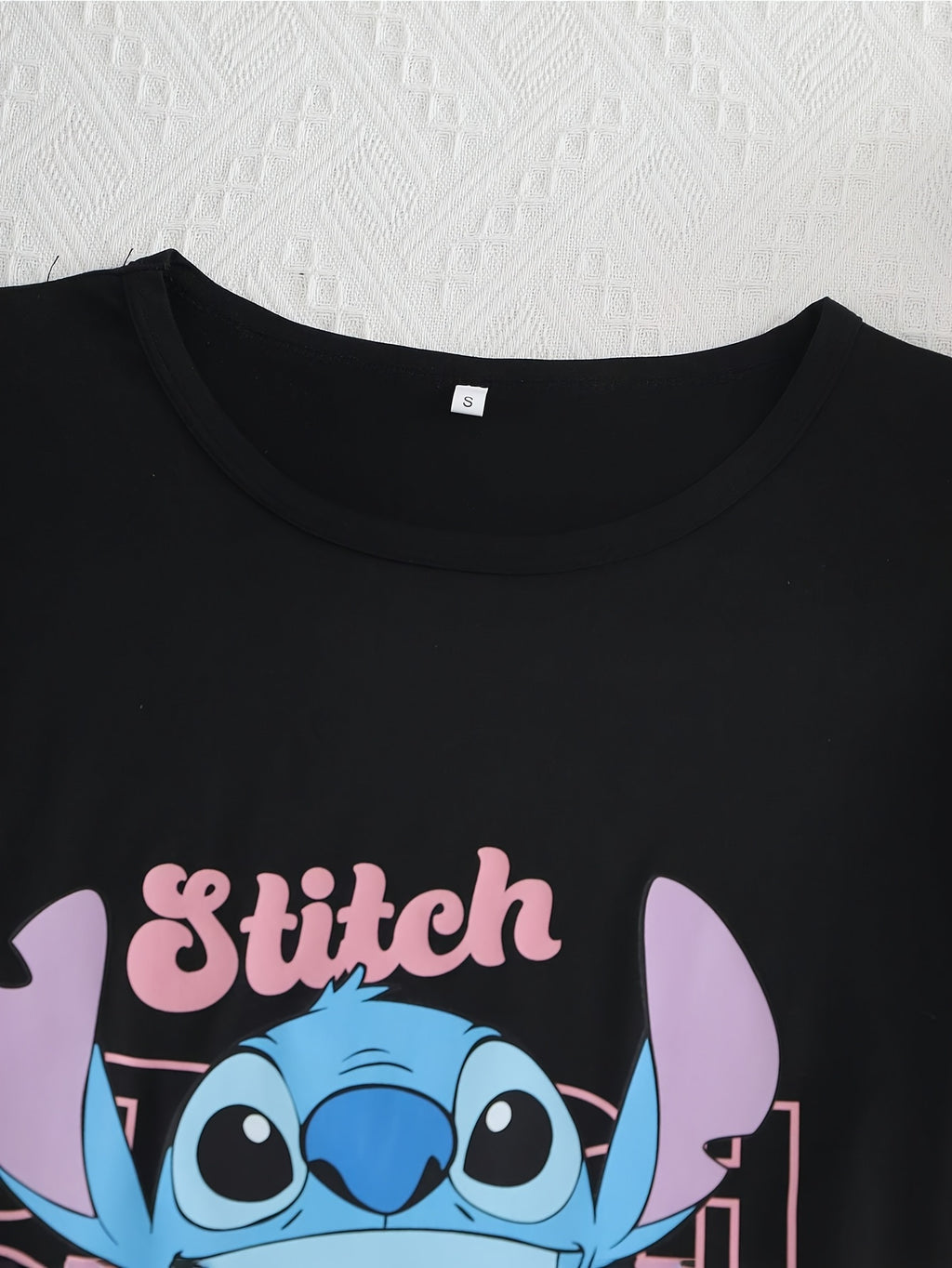 Stitch Women'S 3pcs Pajama Set - Casual Crew Neck Short Sleeve Top, Shorts & Pants with Cute Stitch Print, Soft Polyester Fabric, Perfect for Spring/Summer Loungewear, Loungewear|Playful Design|Soft Fabric
