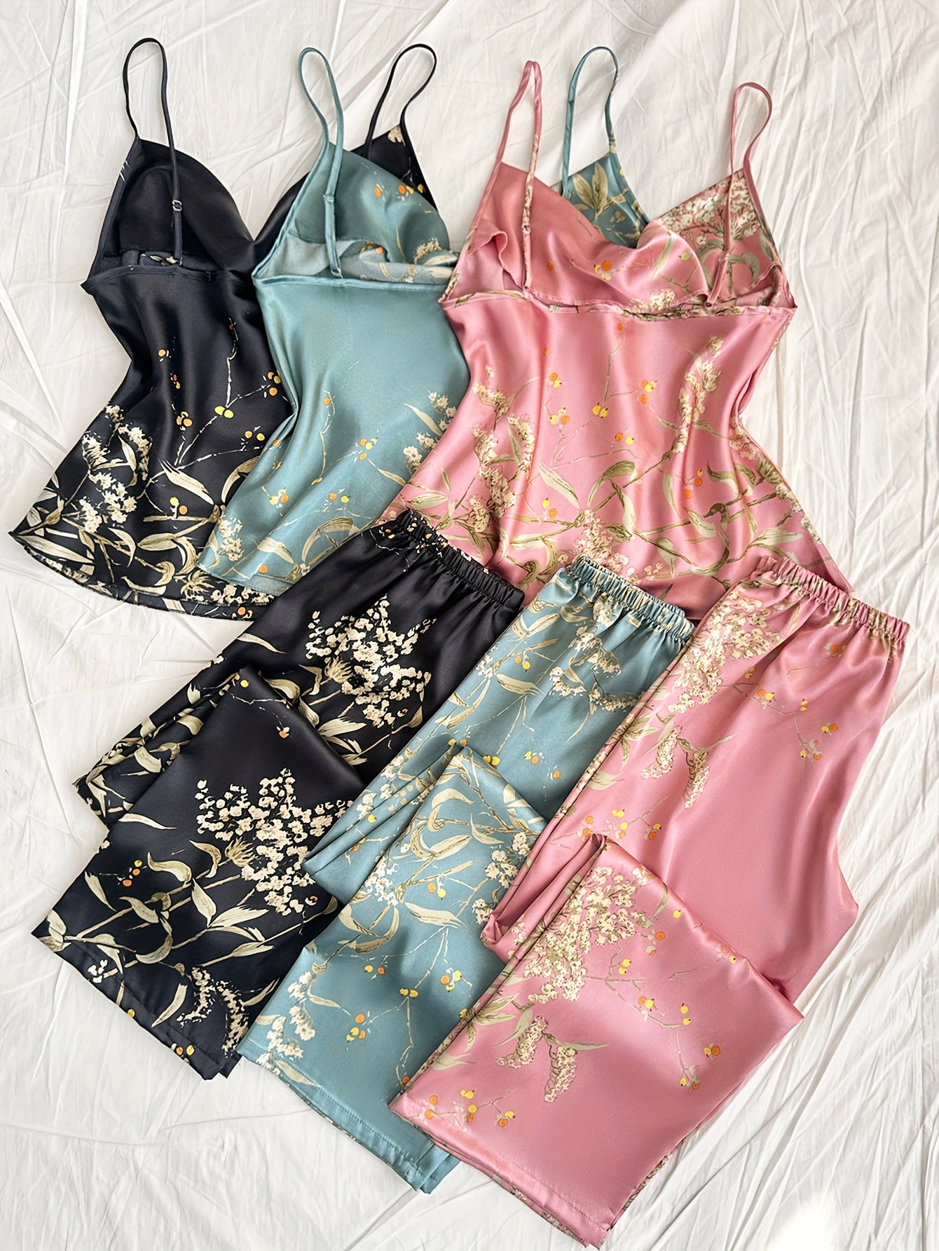 [Ruffled Collar Pajama] 6pcs Four Seasons Ruffled Collar Suspender Pants and Pajama Set